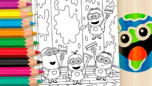 Coloring page Minions Painter Coloring Pages Online
