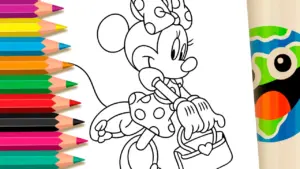 Coloring page Minnie Mouse Heart Purse Theme Coloring Page