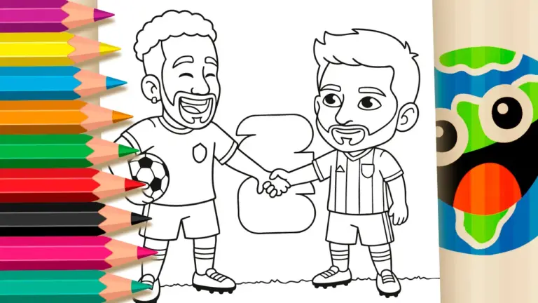 Neymar and Messi World Cup 2026 Theme Coloring Page - Culture & Holiday Coloring Pages