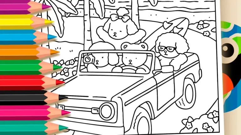 On the Road with Bobbie Goods Style Coloring Pages - Cute & Kawaii Coloring Pages Online
