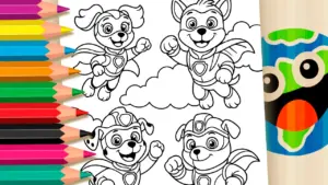 Coloring page Paw Patrol Superheroes: Fun Theme Coloring Page