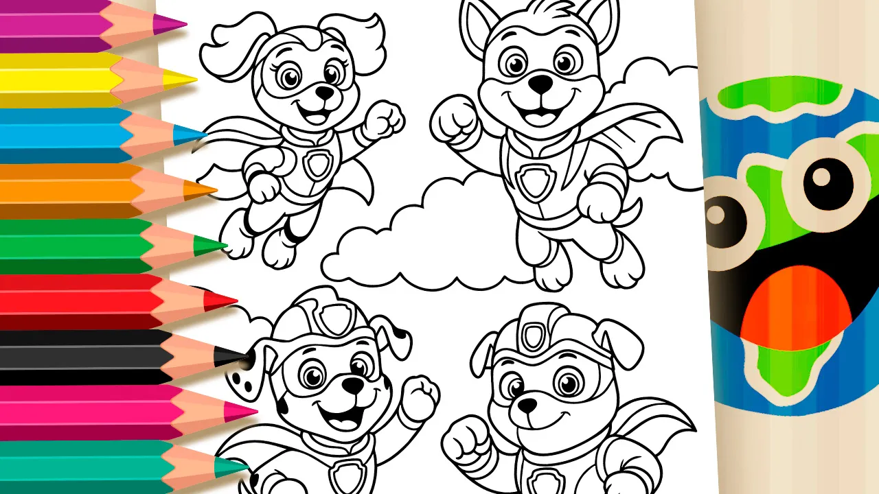 Paw Patrol Superheroes: Fun Theme Coloring Page