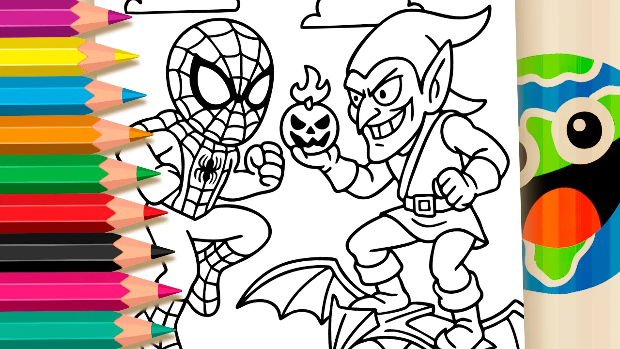 Spider-Man vs Green Goblin Coloring Page Adventure