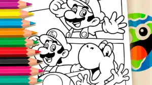 Coloring page Super Mario Crew: Classic Video Game Coloring Pages