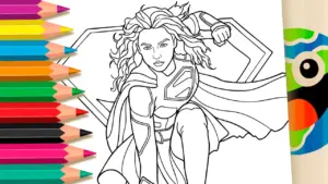 Coloring page Supergirl Coloring Pages: Heroine of Space Drawing