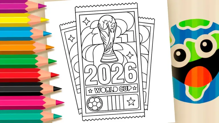World Cup 2026 Ticket Coloring Pages - Culture & Holiday Coloring Pages