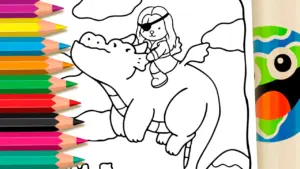 Adorable Aemond and Vhagar: Fun Dragon Coloring Page