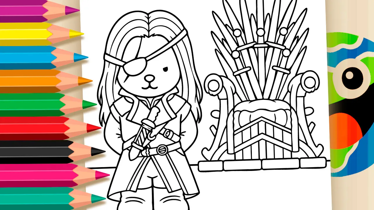 Aemond Targaryen Chibi Style Coloring Page