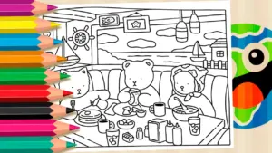 Coloring page Bobbie Goods Style Beachside Diner Coloring Pages