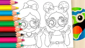 Coloring page Best Friend Beach Theme Coloring Page