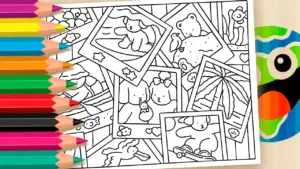 Coloring page Bobbie Goods Style Vacation Theme Coloring Pages Online