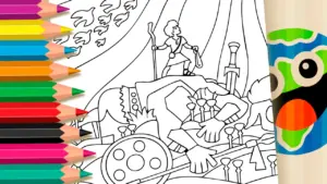 David and Goliath: Epic Biblical Theme Coloring Page