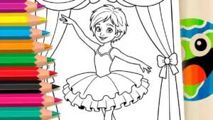 Coloring page Félicie the Ballerina: Magical Ballet Theme Coloring Page