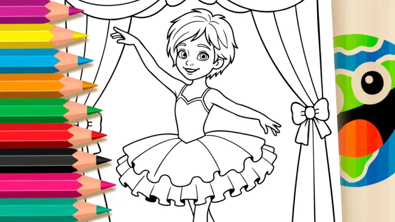 Félicie the Ballerina: Magical Ballet Theme Coloring Page - Famous Characters Coloring Pages