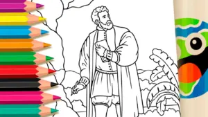Coloring page Luís de Camões Historical Coloring Page
