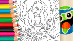 Coloring page Moses and the Red Sea Coloring Page: A Biblical Adventure