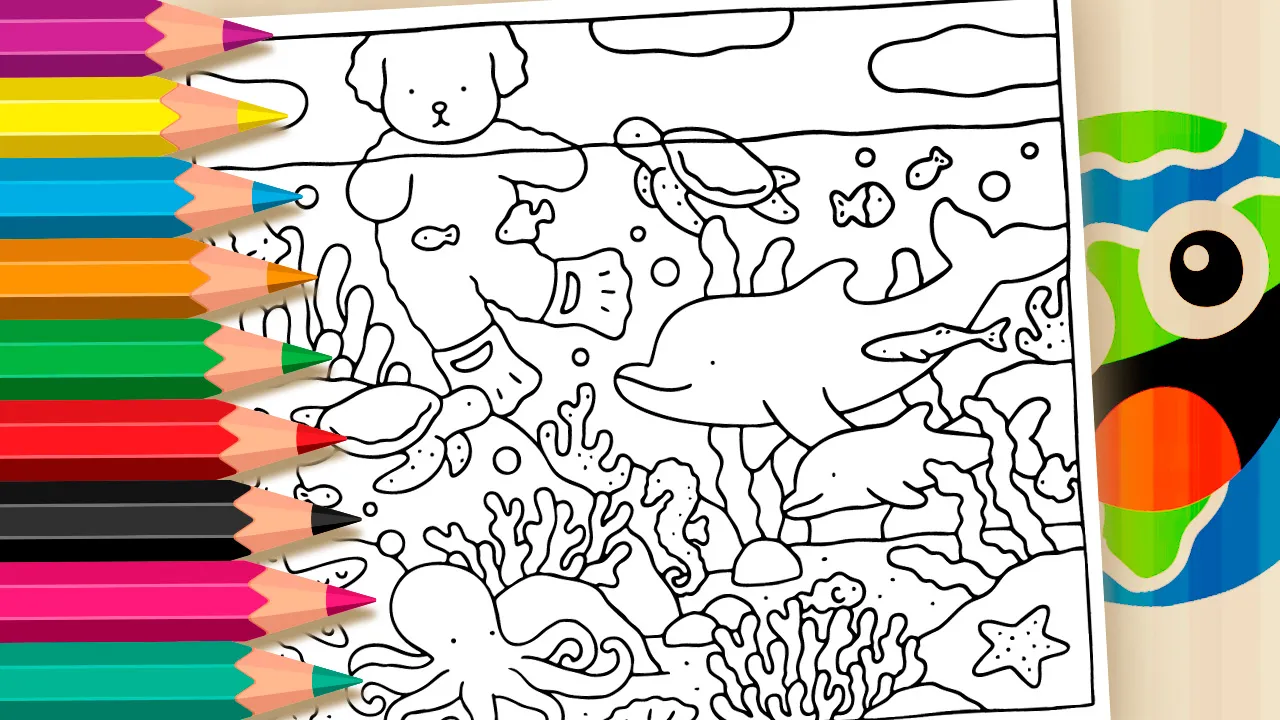 Bobbie Goods Style Natural Pool Adventure Coloring Page