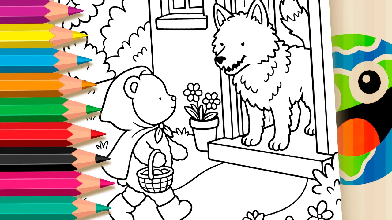 Red Riding Hood in Bobbie Goods Style – Cute Theme Coloring Page